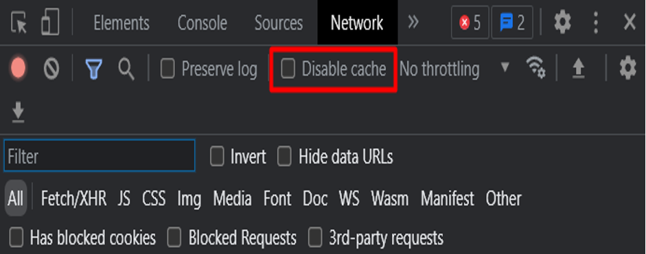 Disable the Cache System